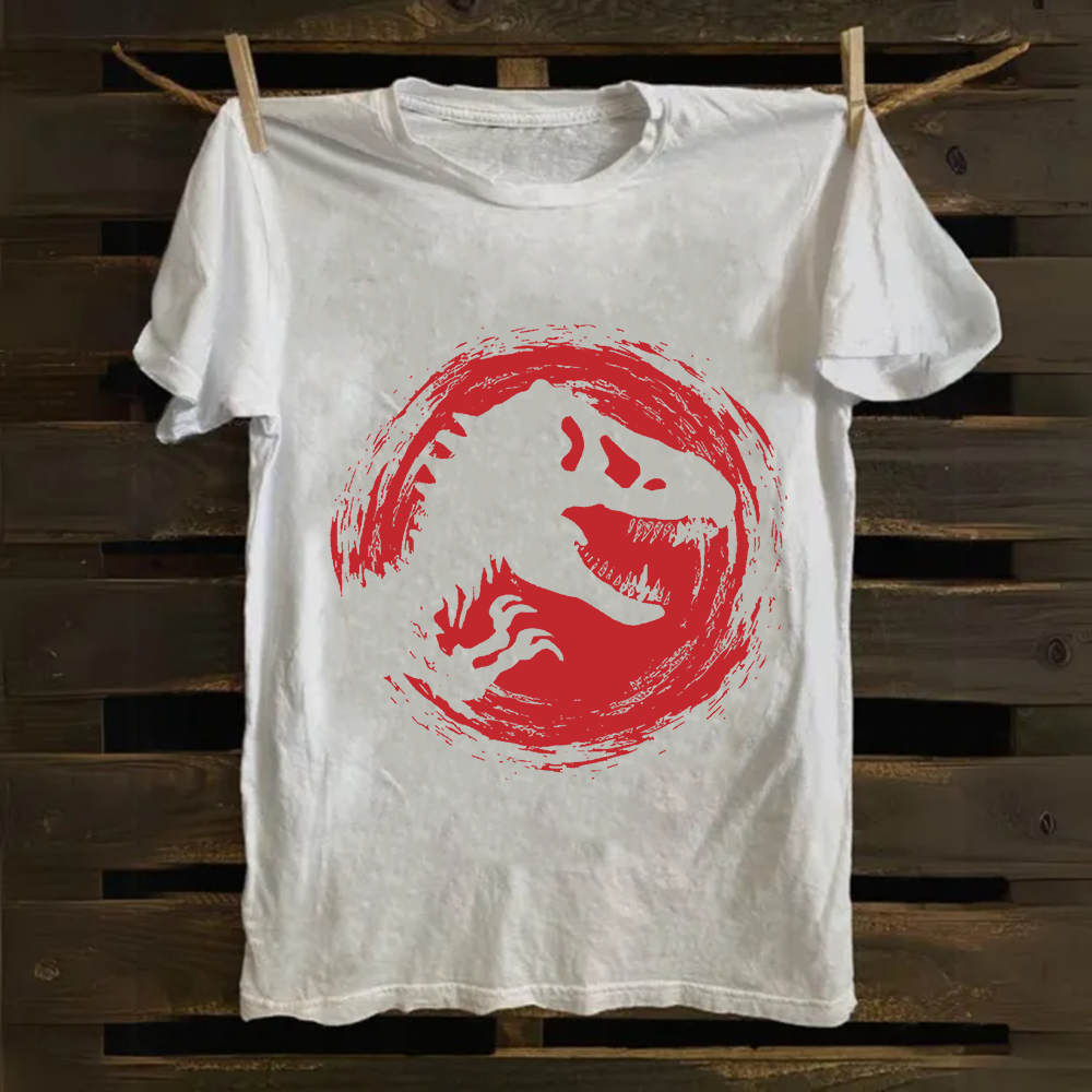 Unisex Vintage Cotton Jurassic World Red Logo  T-Shirt
