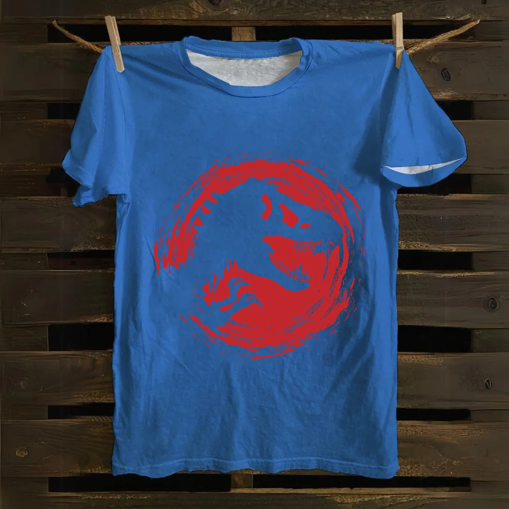 Unisex Vintage Cotton Jurassic World Red Logo  T-Shirt