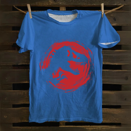 Unisex Vintage Cotton Jurassic World Red Logo  T-Shirt