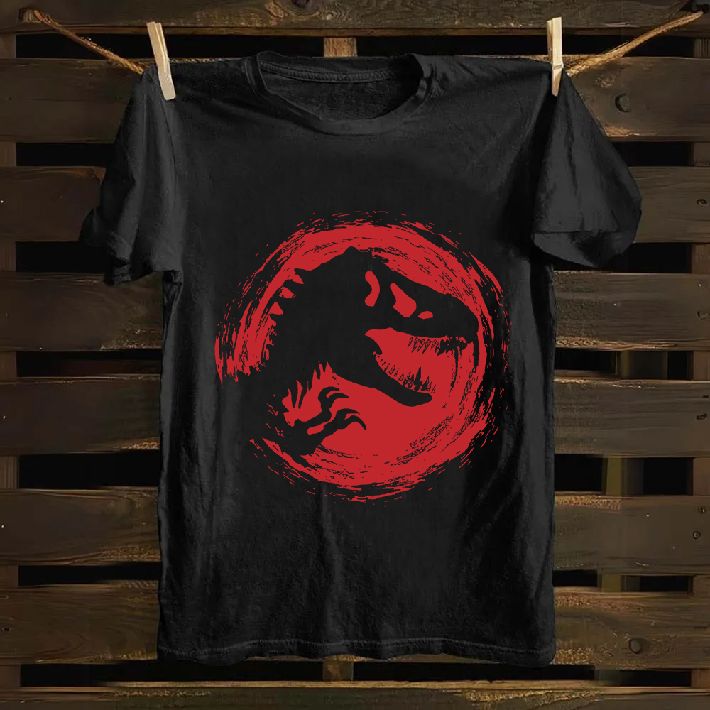 Unisex Vintage Cotton Jurassic World Red Logo  T-Shirt