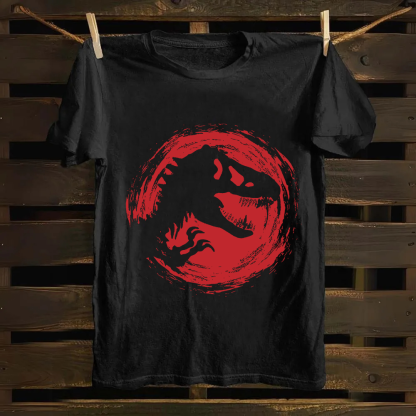 Unisex Vintage Cotton Jurassic World Red Logo  T-Shirt