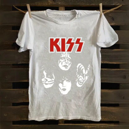 Unisex Cotton Kiss Rock Heavy Metal Band T-Shirt