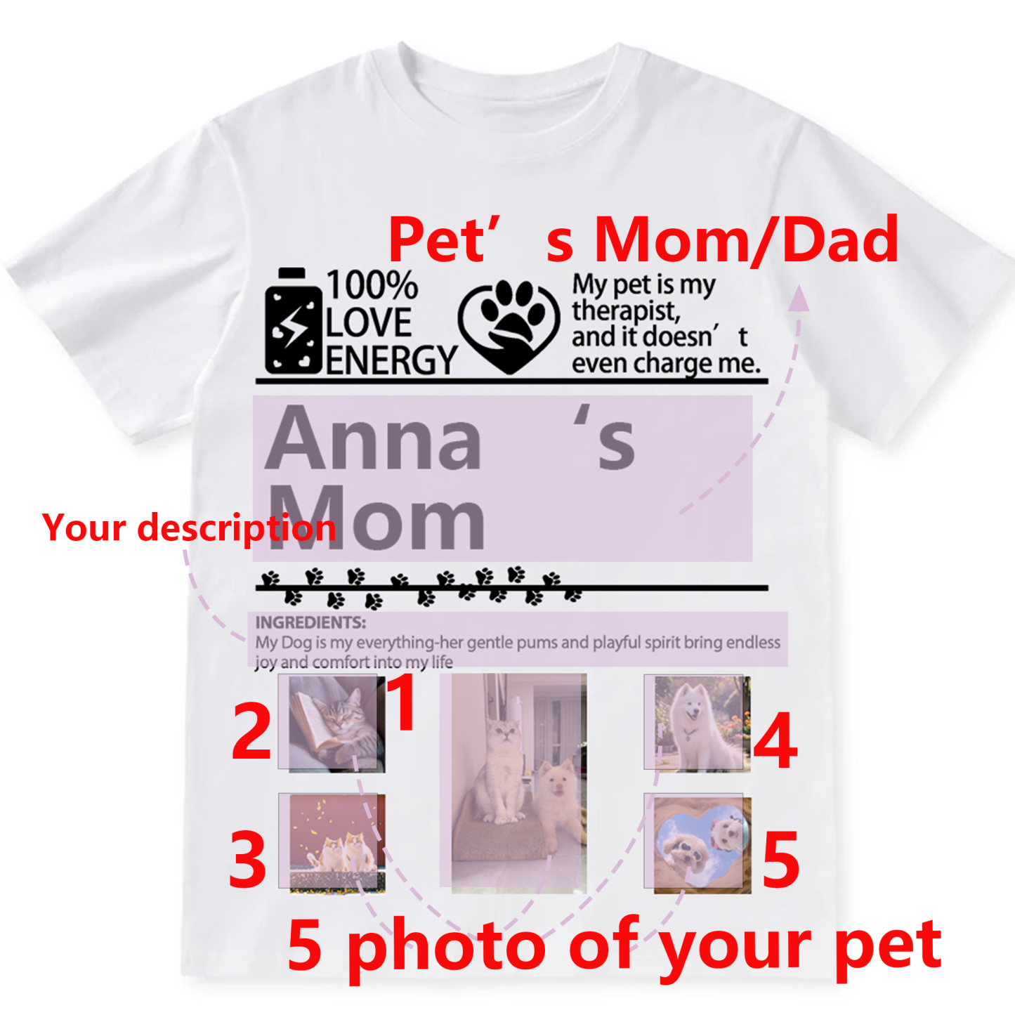 Pets Photos Creative Customized - Personalized Custom Unisex T-shirt