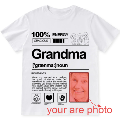 Addcustom  Photo Grandma Personalized Custom Unisex Fit T-Shirt wearishow