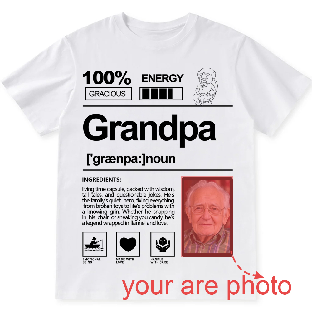 Addcustom  Photo Grandpa Personalized Custom Unisex Fit T-Shirt wearishow