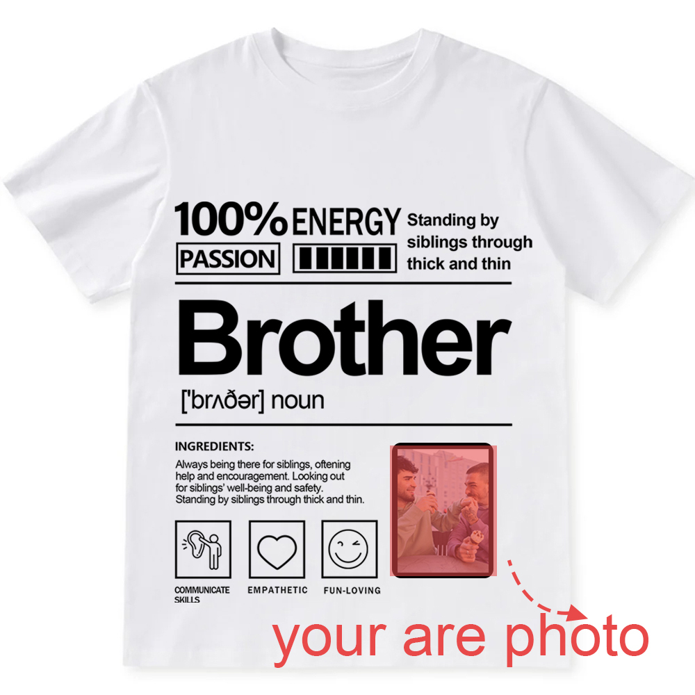 Addcustom  Photo Brother Personalized Custom Unisex Fit T-Shirt wearishow