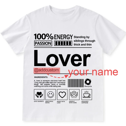 Addcustom Lover Personalized Custom Unisex Fit T-Shirt wearishow