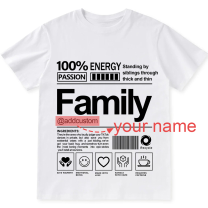 Addcustom Family Personalized Custom Unisex Fit T-Shirt wearishow