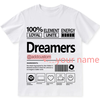 Addcustom Dreamers Personalized Custom Unisex Fit Cotton T-Shirt wearishow