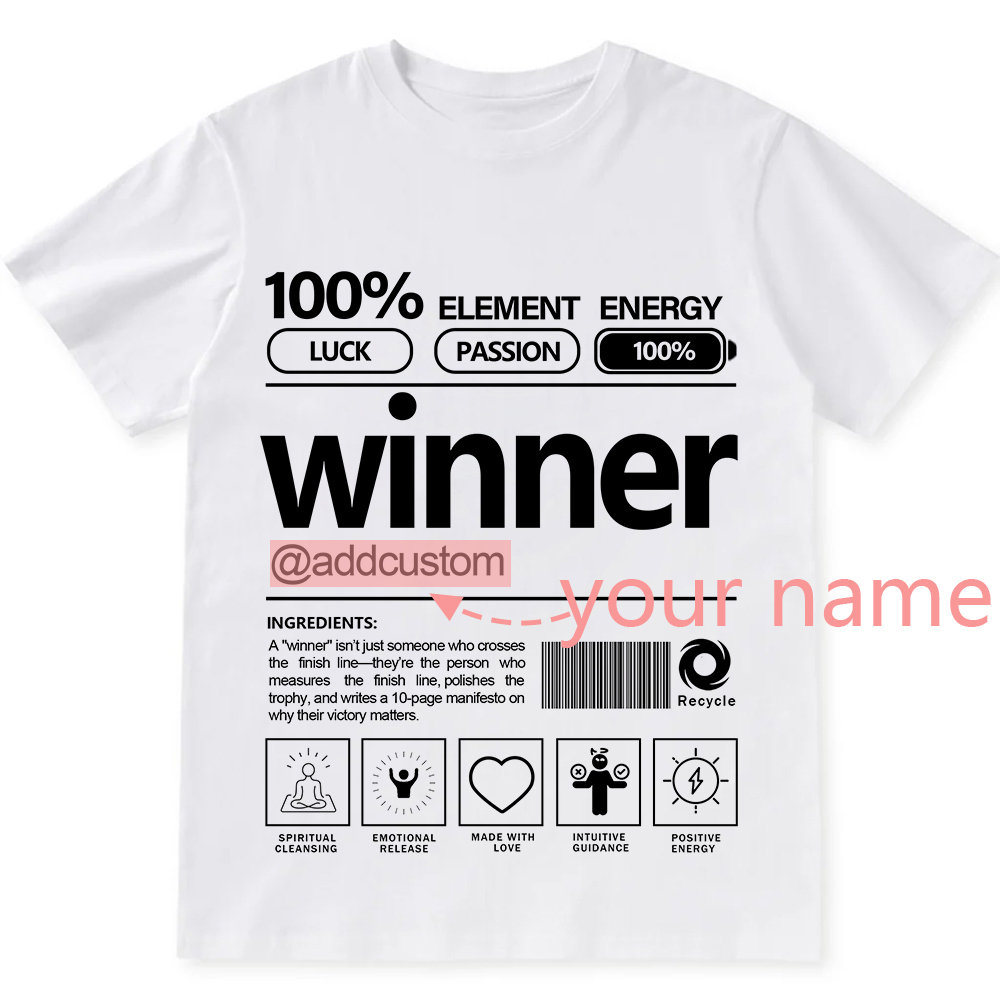 Addcustom Winner Personalized Custom Unisex Fit Cotton T-Shirt wearishow