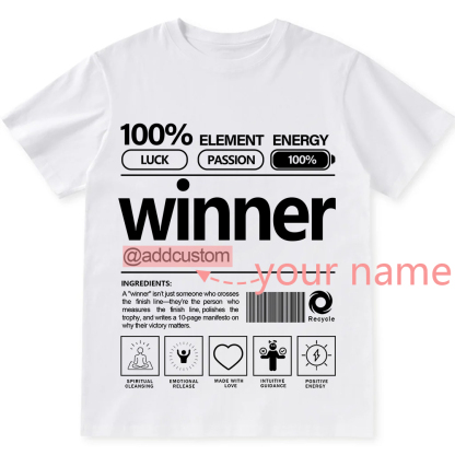 Addcustom Winner Personalized Custom Unisex Fit Cotton T-Shirt wearishow