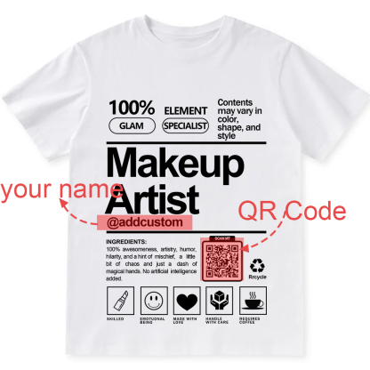 Makeup Artist  Addcustom QR Code Unisex Fit Cotton T-Shirt wearishow