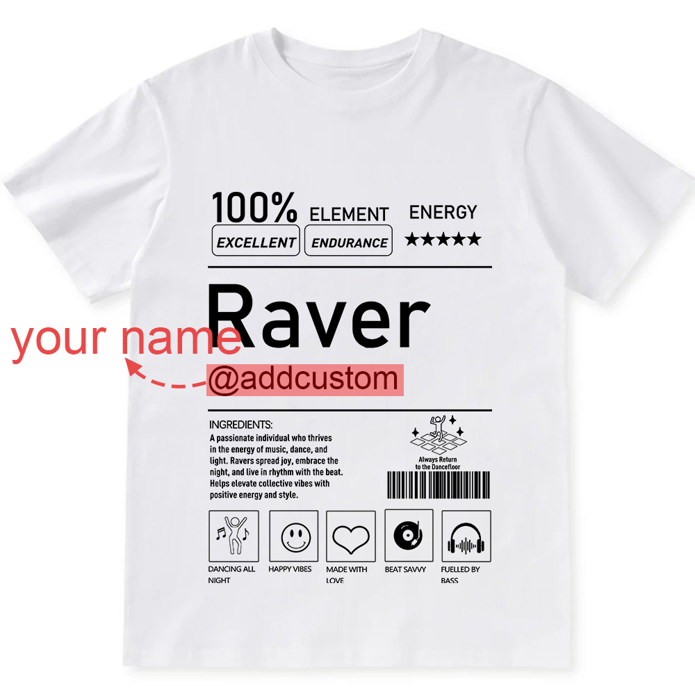 Raver Custom Unisex Fit Cotton T-Shirt wearishow