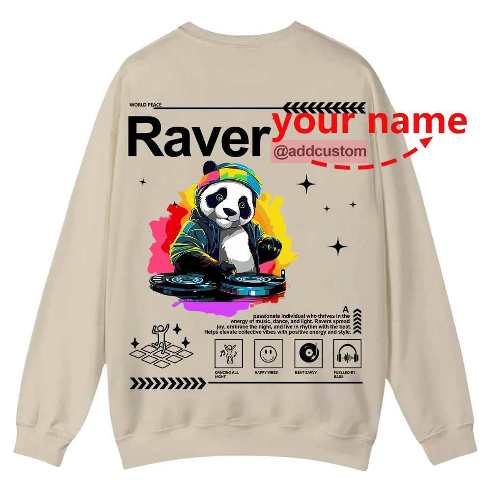 Addcustom Raver Casual Crewneck Sweatshirt wearishow