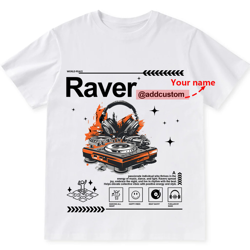 Addcustom Raver Unisex Fit Cotton T-Shirt wearishow