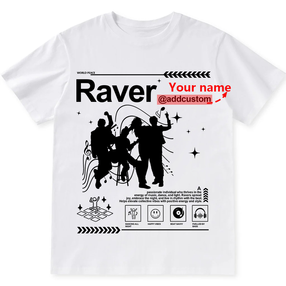 Addcustom Raver Unisex Fit Cotton T-Shirt wearishow