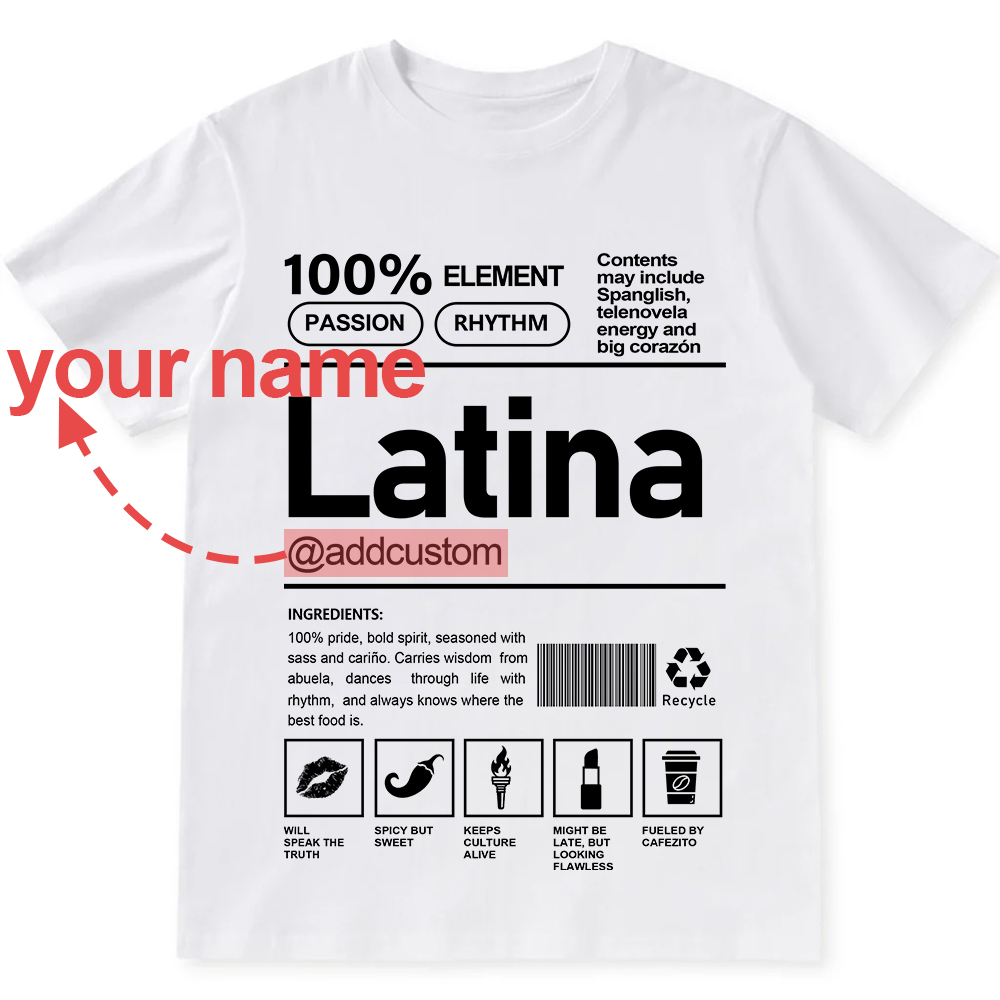 Latina Addcustom Unisex Fit  Cotton T-Shirt wearishow