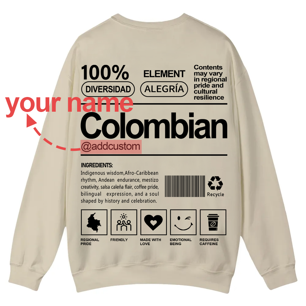 Colombian Addcustom Unisex Fit  Casual Crewneck Sweatshirt wearishow