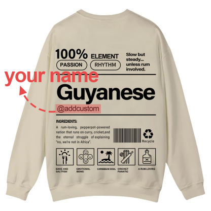 Guyanese Addcustom Unisex Fit  Casual Crewneck Sweatshirt wearishow