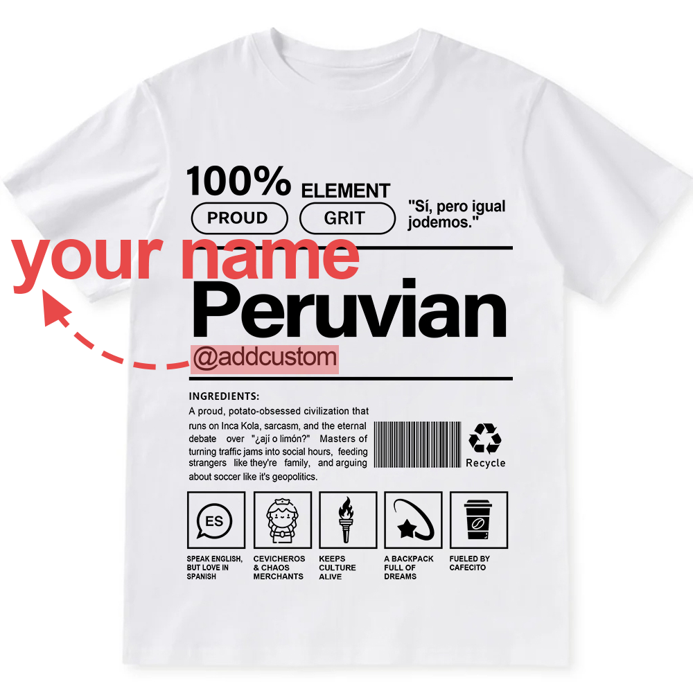 Peruvian Addcustom Unisex Fit  Cotton T-Shirt wearishow