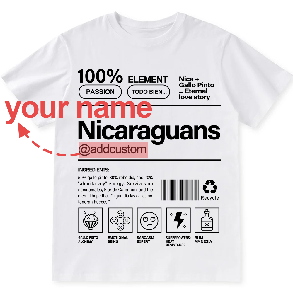 Nicaraguans Addcustom Unisex Fit  Cotton T-Shirt wearishow
