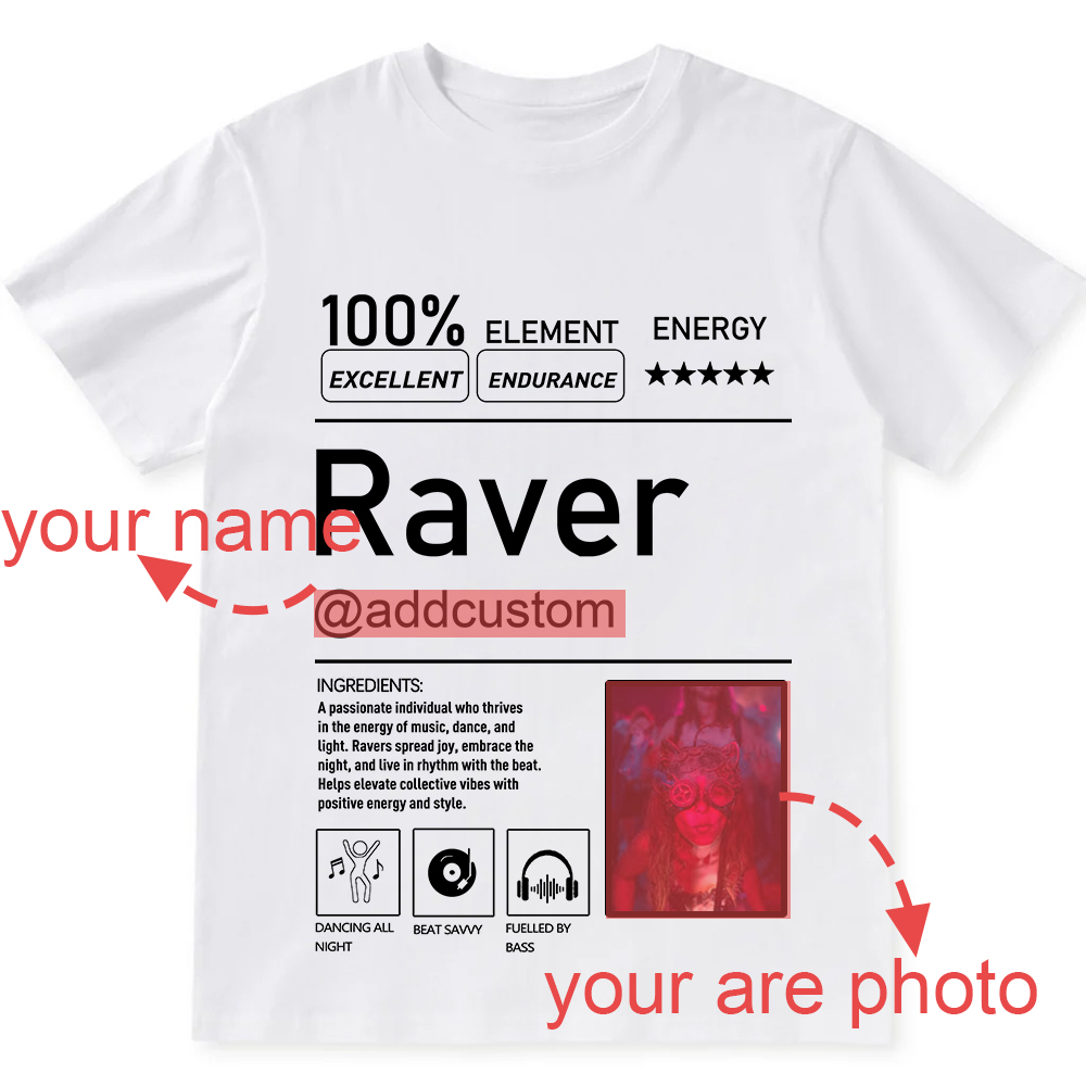 Addcustom  Photo Raver Personalized Custom Unisex Fit T-Shirt wearishow