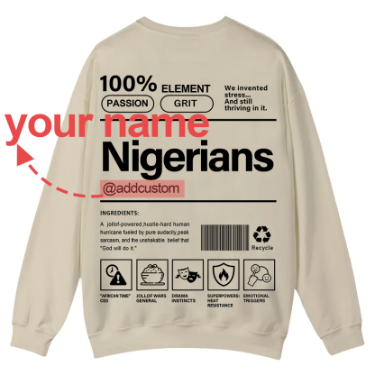 Nigerians Addcustom Unisex Fit  Casual Crewneck Sweatshirt wearishow