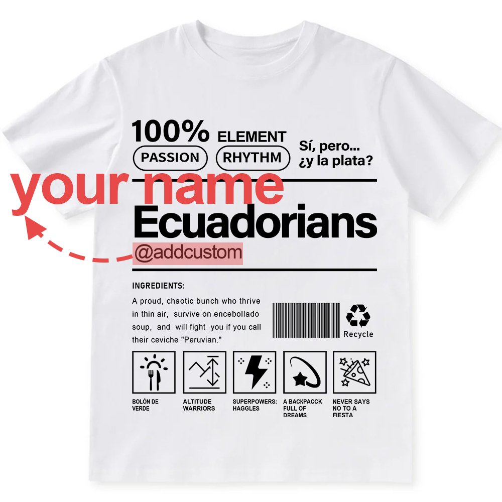 Ecuadorians Addcustom Unisex Fit  Cotton T-Shirt wearishow