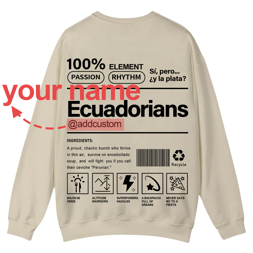Ecuadorians Addcustom Unisex Fit  Casual Crewneck Sweatshirt wearishow