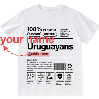 Uruguayans Addcustom Unisex Fit  Cotton T-Shirt wearishow