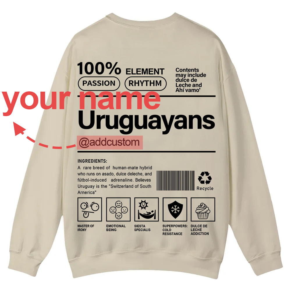 Uruguayans Addcustom Unisex Fit  Casual Crewneck Sweatshirt wearishow