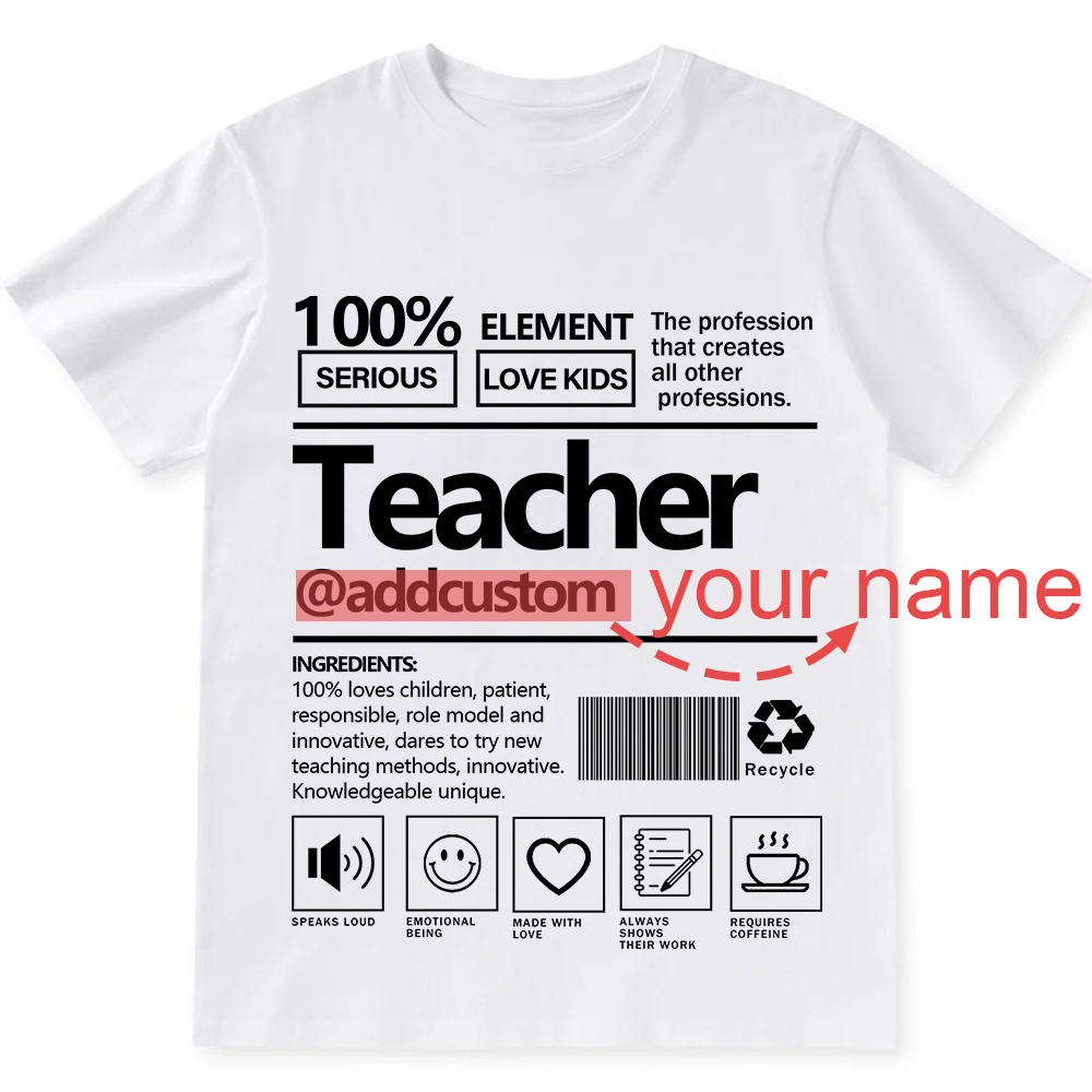 Teacher Addcustom- Personalized Custom Unisex Fit T-Shirt wearishow