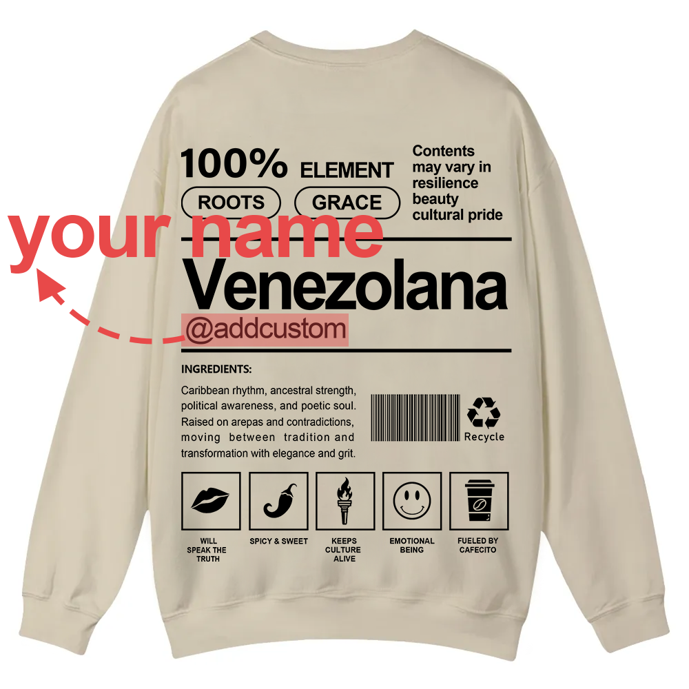 Venezolana Addcustom Unisex Fit  Casual Crewneck Sweatshirt wearishow