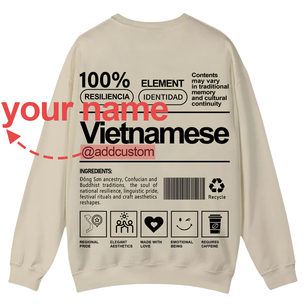 Vietnamese Addcustom Unisex Fit  Casual Crewneck Sweatshirt wearishow