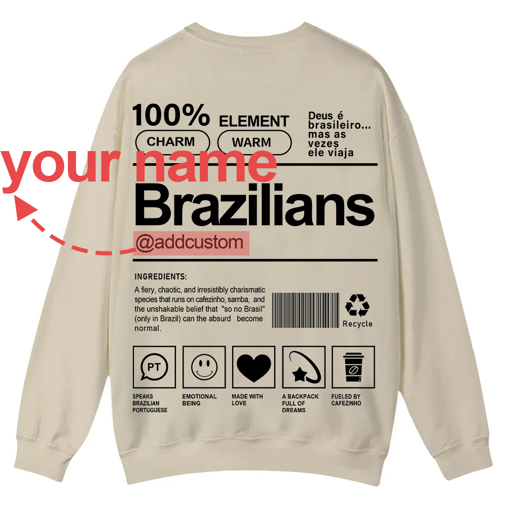 Brazilians Addcustom Unisex Fit  Casual Crewneck Sweatshirt wearishow