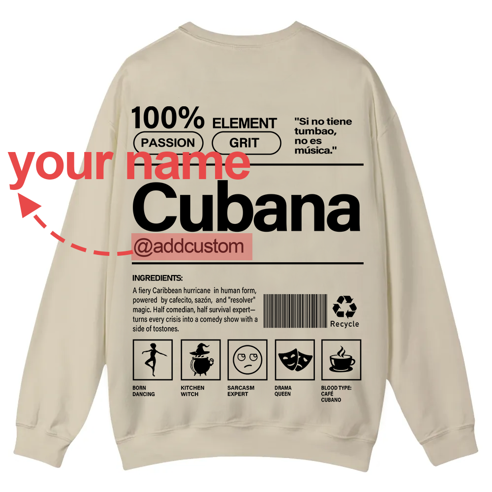 Cubana Addcustom Unisex Fit  Casual Crewneck Sweatshirt wearishow
