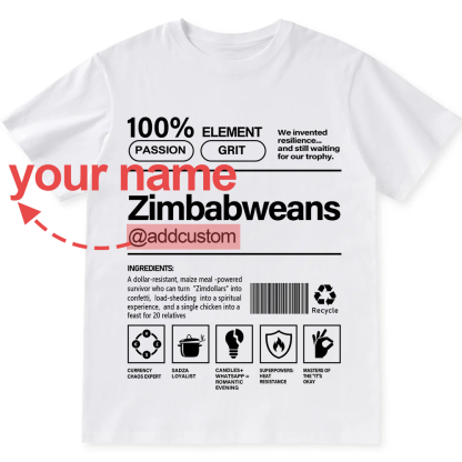 Zimbabweans Addcustom Unisex Fit  Cotton T-Shirt wearishow