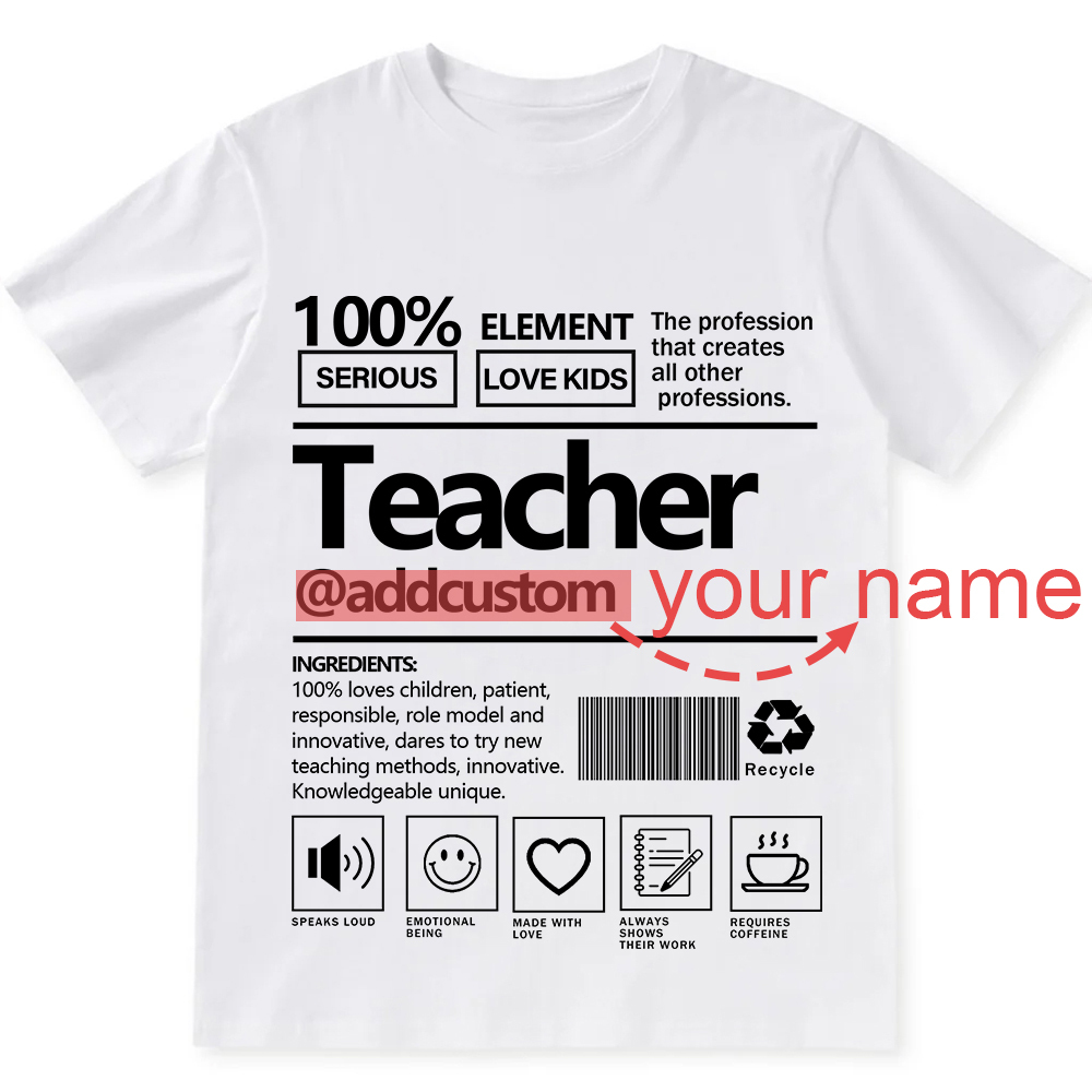 Teacher Addcustom- Personalized Custom Unisex Fit T-Shirt wearishow