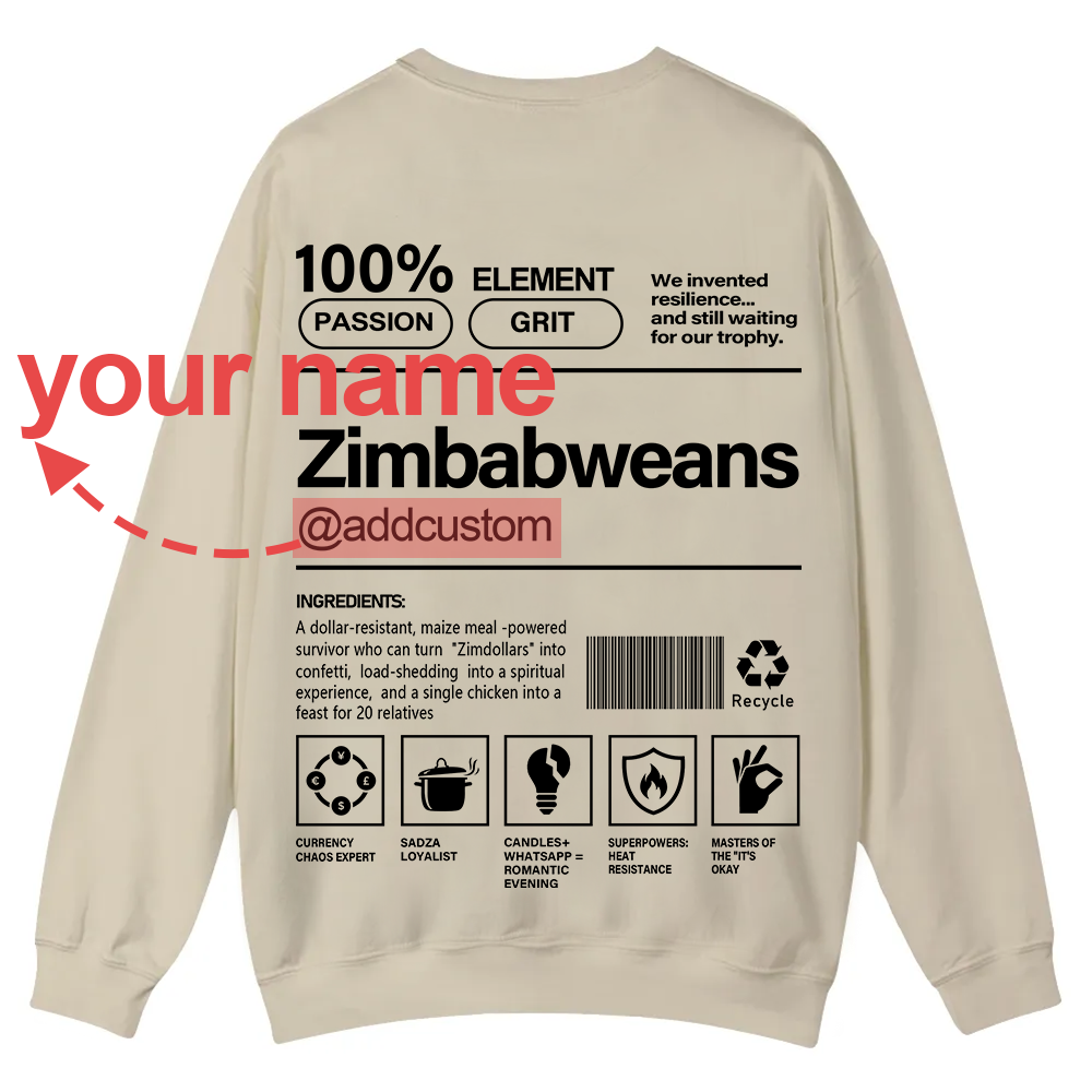 Zimbabweans Addcustom Unisex Fit  Casual Crewneck Sweatshirt wearishow