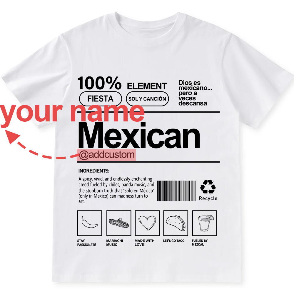 Mexican Addcustom Unisex Fit  Cotton T-Shirt wearishow