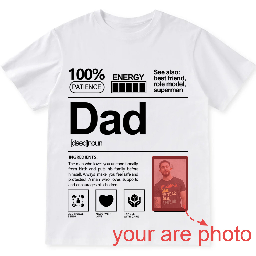 Addcustom  Photo Dad Personalized Custom Unisex Fit T-Shirt wearishow