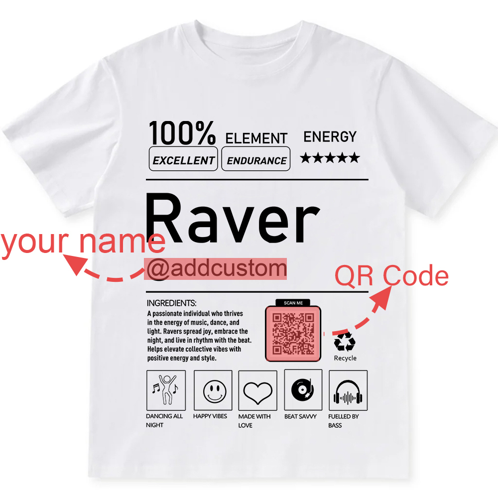 Ravel QR Code Personalized Custom Unisex Fit T-Shirt wearishow