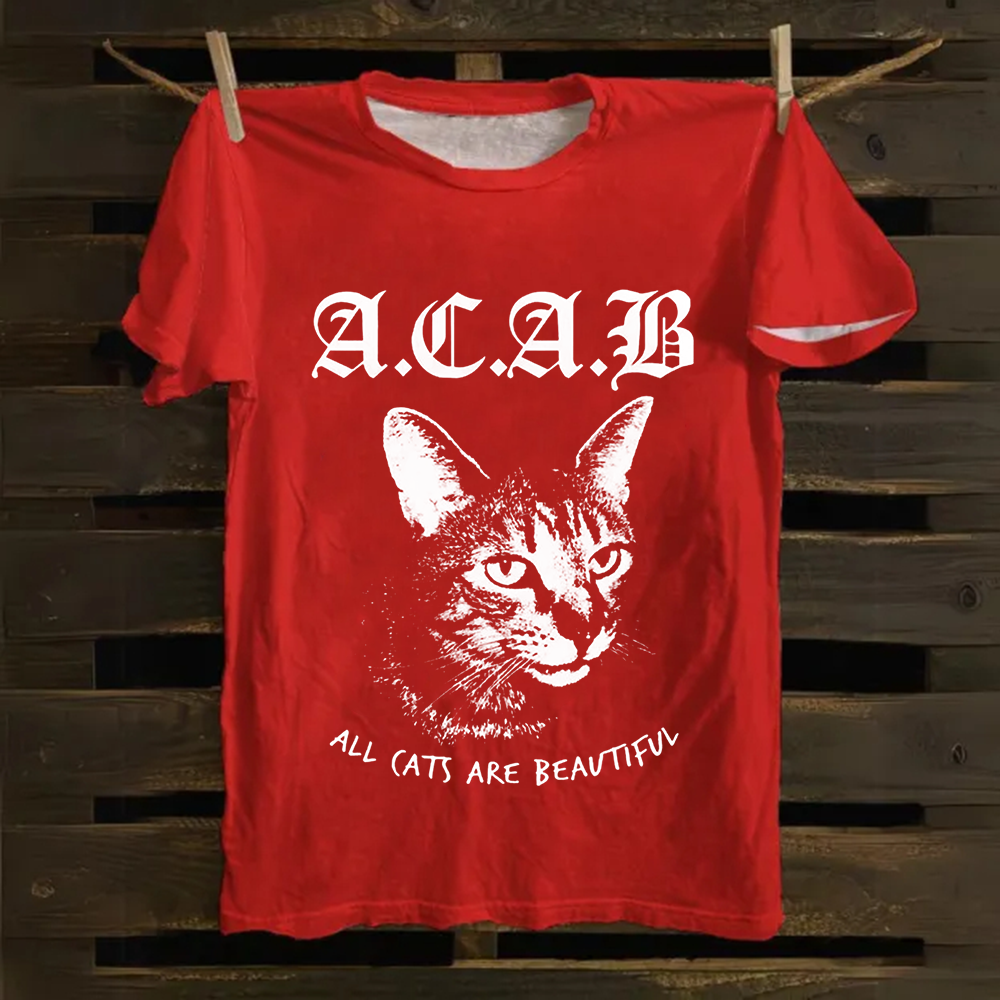 Unisex Vintage  All Cats Are Beautiful Song Music Cotton T-Shirt