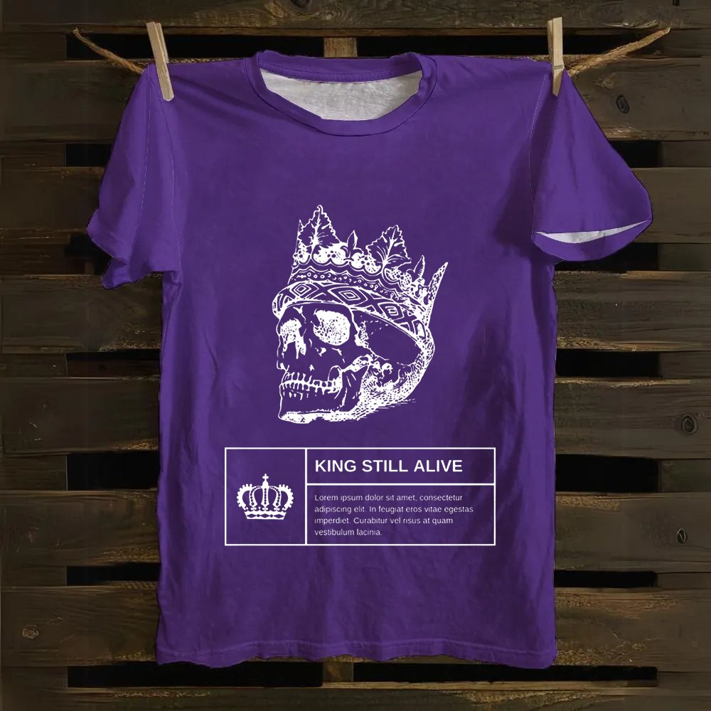 Unisex Vintage Horror Themed Skull Head Cotton T-Shirt