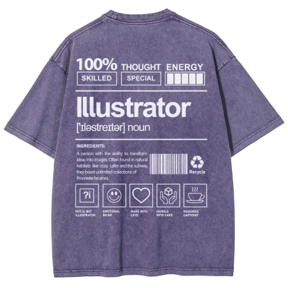 Illustrator Unisex Fit Washed T-Shirt
