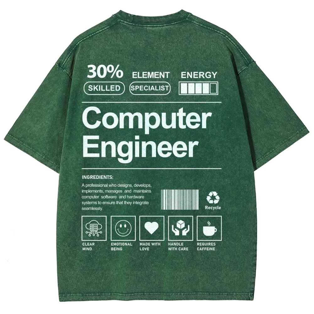 Computer Engineer Unisex Fit Washed T-Shirt