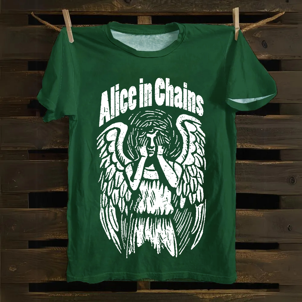 Unisex Vintage Cotton Alice In Chains T-Shirt