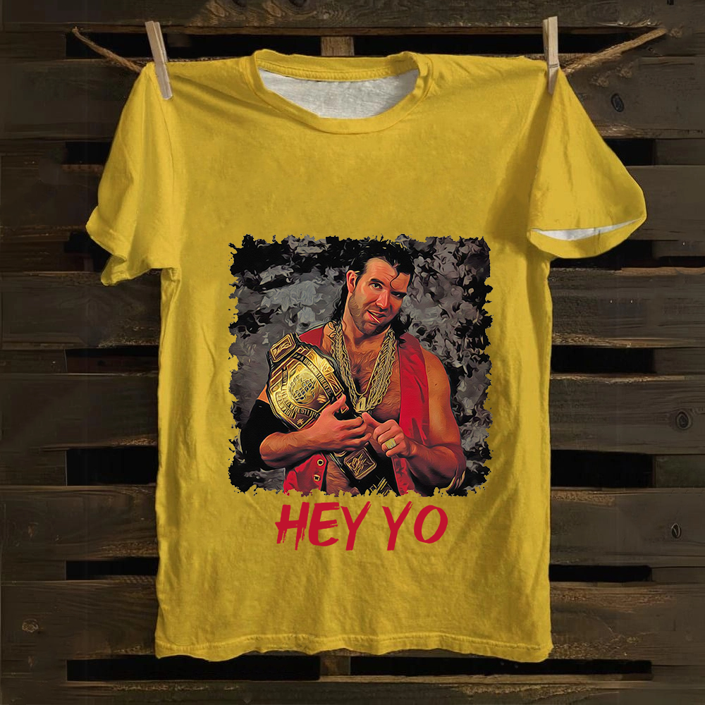 WWE Razor Ramon-Scott Hall HEY YO Casual Printed Cotton T-Shirt