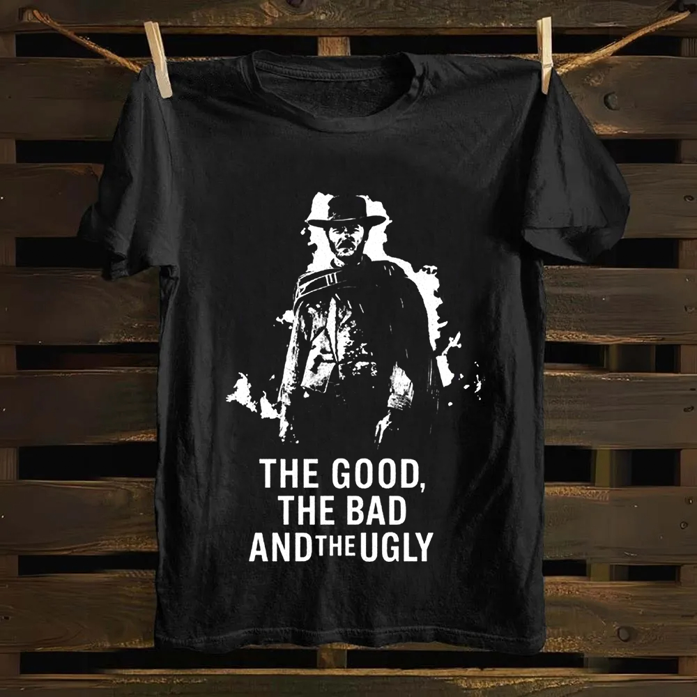 Unisex Vintage The good ,the bad,the ugly, spaghetti Western movie  Cotton T-Shirt