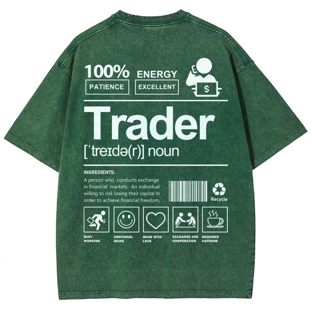 Trader Unisex Fit Washed T-Shirt